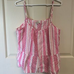 Loft Outlet - Pink Summer Peplum Tank Blouse - Size M